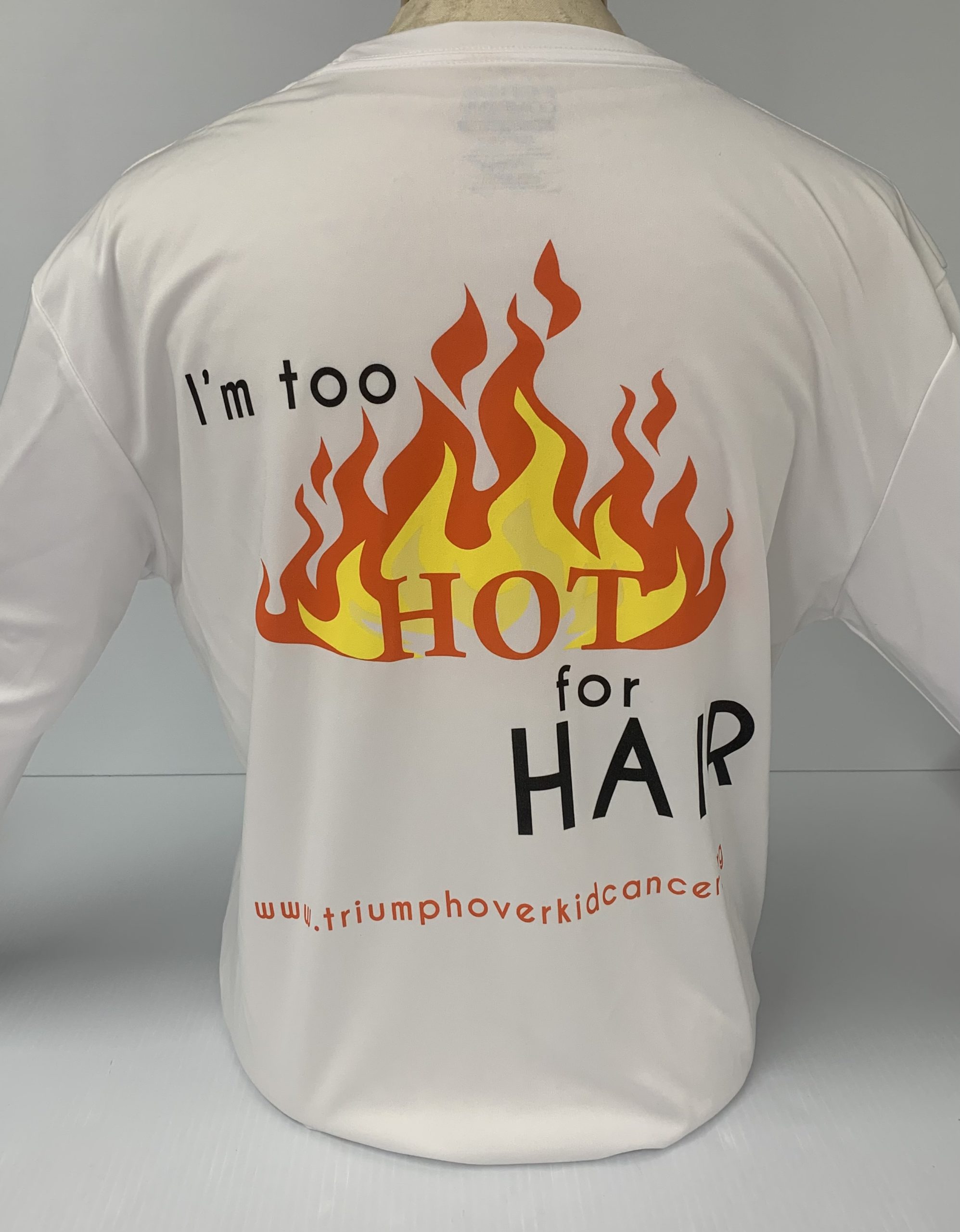 TOKC Too Hot For Hair White T Shirt Back